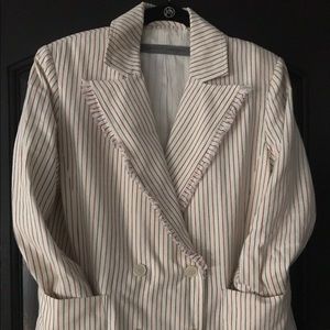 Raquel Allegra striped cotton blazer.